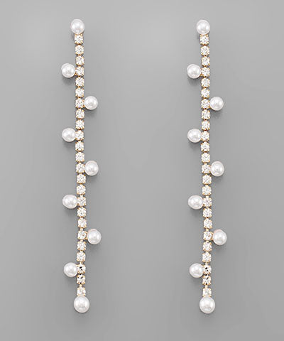 GS PEARL/SPARKLE STRAND EARRING