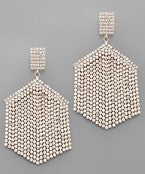 GS HEXAGON CRYSTAL FRINGE EARR