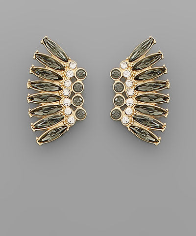 GS CRYSTAL BEAD WING EARRING