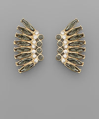 GS CRYSTAL BEAD WING EARRING