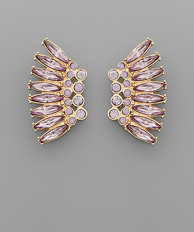 GS CRYSTAL BEAD WING EARRING