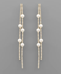 GS PEARL & PAVE DROP EARRING