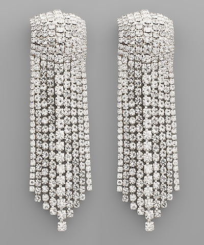 GS SQUARE FRINGE EARRINGS