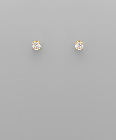 GS 4MM CZ ROUND STUDS