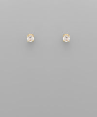 GS 4MM CZ ROUND STUDS
