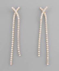 GS CRISSCROSSED CRYSTAL EARRING