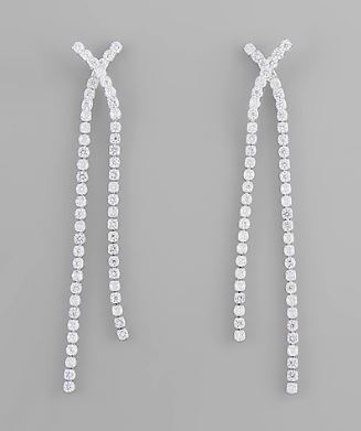 GS CRISSCROSSED CRYSTAL EARRING
