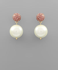GS LARGE BEAD AND PEARL EARRING