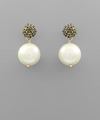 GS LARGE BEAD AND PEARL EARRING