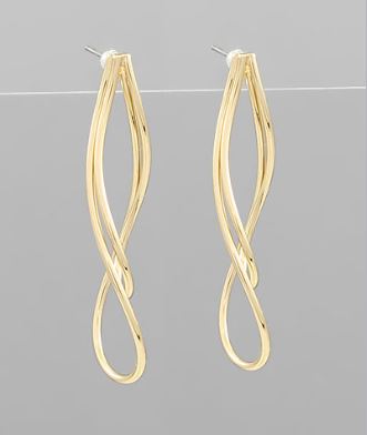 GS BRASS TORNADO DROP EARRINGS