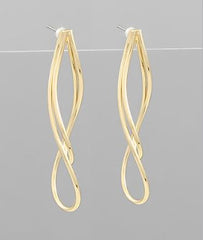 GS BRASS TORNADO DROP EARRINGS