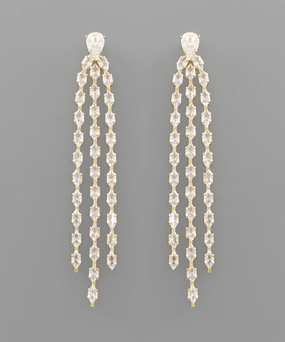 GS CZ TASSEL EARRING