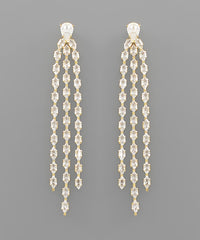 GS CZ TASSEL EARRING