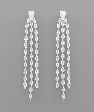 GS CZ TASSEL EARRING