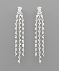 GS CZ TASSEL EARRING