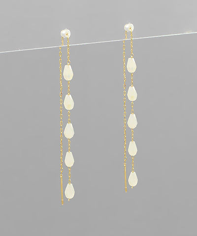 GS DANGLE BEAD CHAIN EARRING
