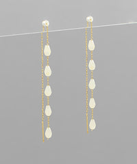 GS DANGLE BEAD CHAIN EARRING