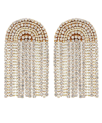 GS RHINESTONE CHAIN FRINGE EARRING