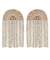 GS RHINESTONE CHAIN FRINGE EARRING