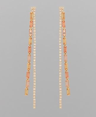 GS MULTI COLOR LINEAR CUP CHAIN EARRING