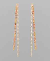 GS MULTI COLOR LINEAR CUP CHAIN EARRING