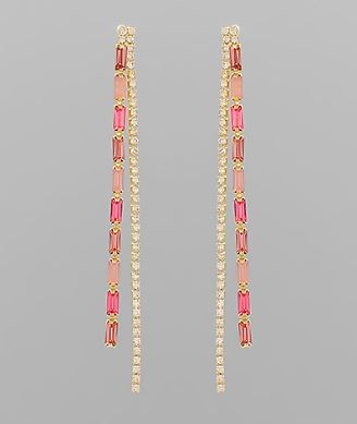 GS MULTI COLOR LINEAR CUP CHAIN EARRING