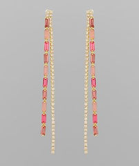 GS MULTI COLOR LINEAR CUP CHAIN EARRING