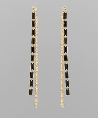 GS MULTI COLOR LINEAR CUP CHAIN EARRING