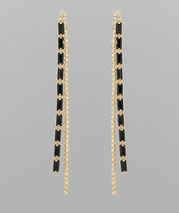 GS MULTI COLOR LINEAR CUP CHAIN EARRING