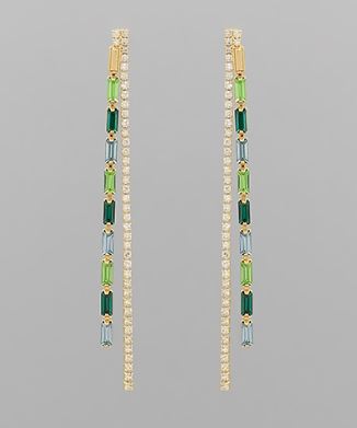 GS MULTI COLOR LINEAR CUP CHAIN EARRING