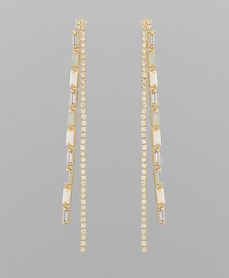 GS MULTI COLOR LINEAR CUP CHAIN EARRING