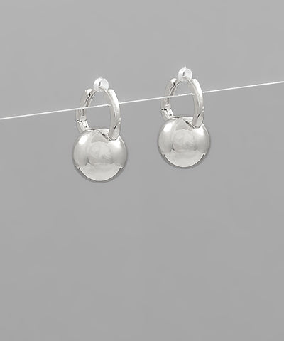 GS METAL BEAD HYPOALLERGENIC HUGGIE EARRING