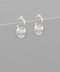GS METAL BEAD HYPOALLERGENIC HUGGIE EARRING