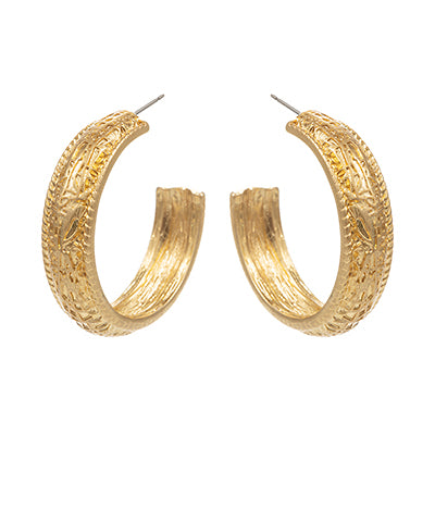 GS TEXTURED METAL OPEN HOOPS