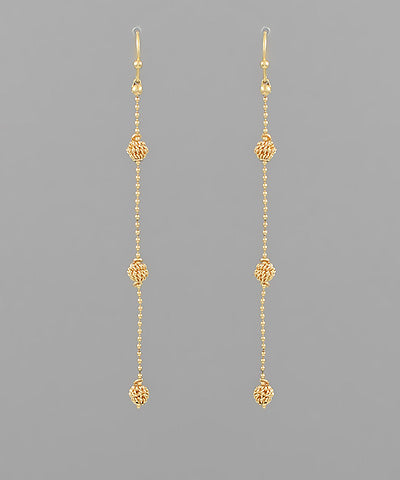 GS BRASS BALL CHAIN DROP EARRING
