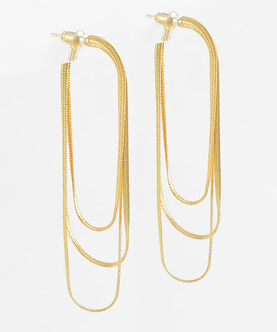 GS SNAKE CHAIN CIRCLE DROP EARRING