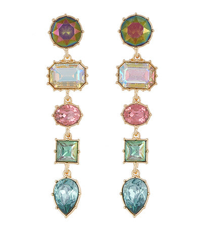GS 5 GLASS MULTI SHAPE DROP EARRING