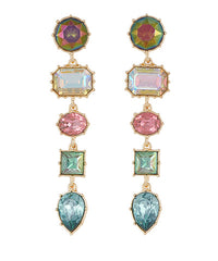 GS 5 GLASS MULTI SHAPE DROP EARRING