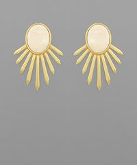 GS MOP & HALF SUNBURST EARRING