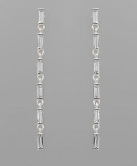 GS BAGUETTE LINEAR DROP EARRING
