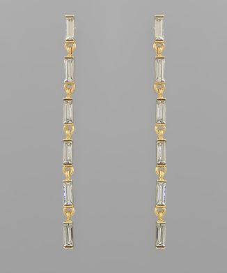 GS BAGUETTE LINEAR DROP EARRING