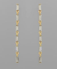 GS BAGUETTE LINEAR DROP EARRING
