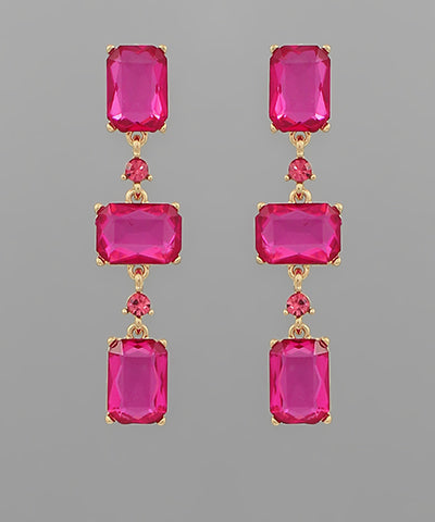 GS JEWEL SHAPED DROP EARRING