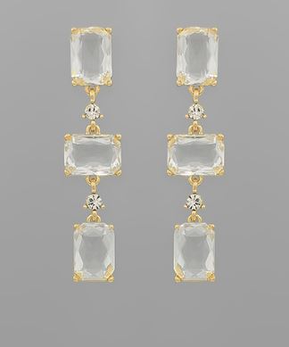 GS JEWEL SHAPED DROP EARRING