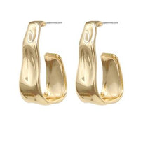 GS BENT RECTANGLE OPEN HOOPS