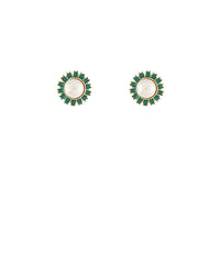GS ROUND PEARL FLOWER EARRING