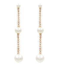 GS STATIONED PEARL & CUP CHAIN EARRING