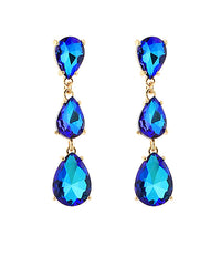 GS LINKED 3 STONE TEARDROP