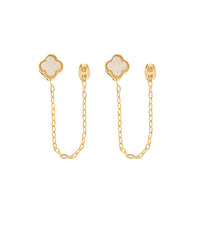 GS CLOVER & CHAIN DROP EARRING