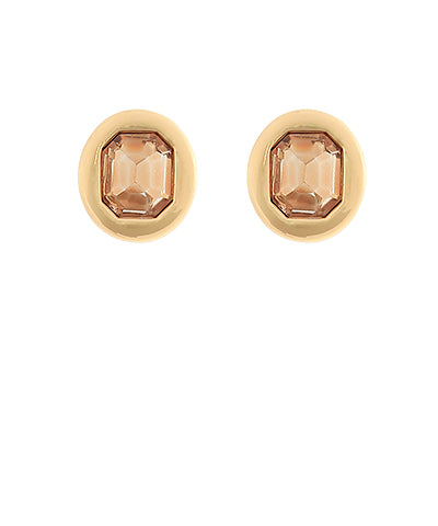 GS EMERALD CUT & METAL EARRING